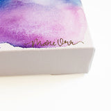 Amelie Abstract Watercolor with Indigo Blue Purple Pink by Mari Orr