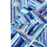 LINEA 010 Blue Cyan Navy Modern Mosaic Pattern Paper Art by Mari Orr || www.mariorr.com