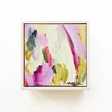 Evangeline Abstract Art Oil Painting Green Purple White Washed Wood Frame || www.mariorr.com