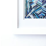 LINEA 010 Blue Geometric Mosaic Pattern Collage Paper Intricate Art by Mari Orr || www.mariorr.com