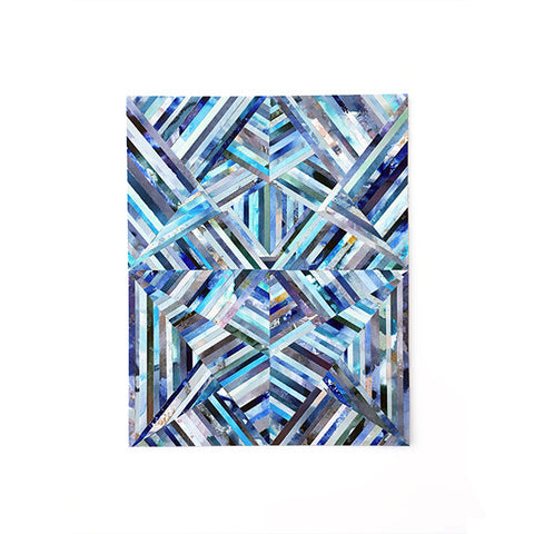 LINEA 010 Blue Geometric Mosaic Pattern Collage Paper Intricate Art by Mari Orr || www.mariorr.com